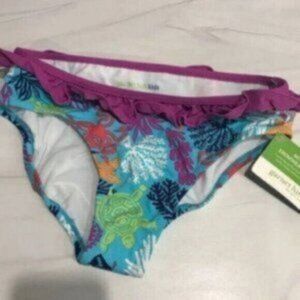 Garnet Hill Kid's Girl Pink & Blue Sea Turtle Swimsuit Bottom Bikini Size 12